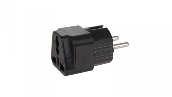 Adapter gniazdo UK na wtyk EU uniwersalny Maclean MCE155 czarny MCE155