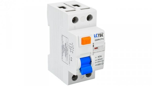 Wyłącznik różnicowoprądowy 2P 40A 30mA typ AC LC-Tec EBS9RN-2P/30/40/AC LCTEC-EBS9RN-2P/30/4