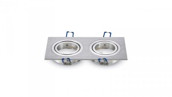 Oprawa punktowa Oczko 2xGU10 IP20 Kwadratowa Aluminiowa Szczotkowana 3608