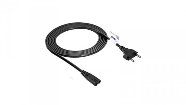 Kabel zasilający ósemka Akyga AK-RD-02A CCA 2x0.5mm² CEE 7/16 / IEC C7 3 m
