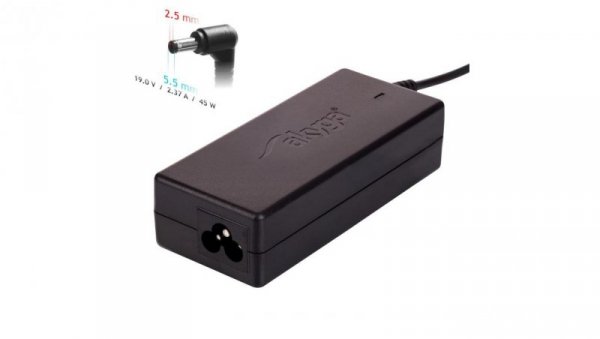 Zasilacz do notebooka Akyga AK-ND-61 19V / 2.37A 45W 5.5 x 2.5 mm ASUS / TOSHIBA / LENOVO 1.2m