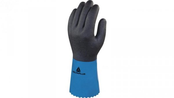 Rękawica z Pvc/nitrylową na wkładzie z poliamidu - Strona Chwytna Powlekana Pvc/Nitrylem - 30 Cm kolor niebieski 11 VV836BL11