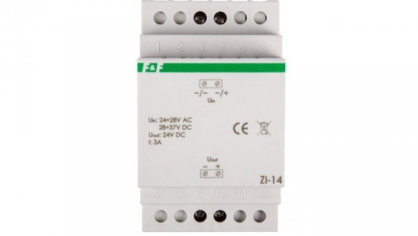 Stabilizator impulsowy we 24-28VAC wy 24VDC 72W 3A ZI-14