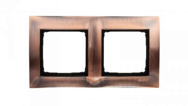 Simon 54 Premium Ramka podwójna metalowa miedź rustykalna DR2/36