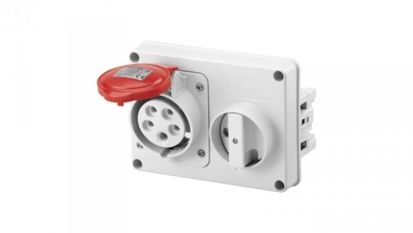 Gniazdo tablicowe 3P 16A 400V czerwone IP44 GW66109