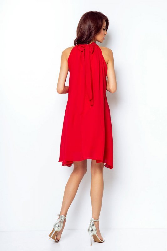 Zwiewna szyfonowa sukienka Livia - Czerwona  - StreetStyle 662