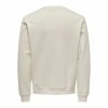 Bluza bez kaptura Męska Only & Sons Onsdan Unshed Reg Crew Neck Biały