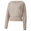 Bluza bez kaptura Damska Puma Studio Yogini Lite Łosoś
