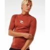 Koszulka z krótkim rękawem Męska Rip Curl Waves Upf Brązowy
