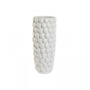 Wazon Home ESPRIT Biały Kamionka Śródziemnomorski 16,5 x 16,5 x 38,5 cm
