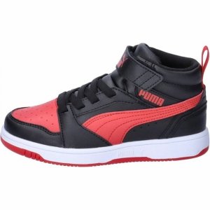 Obuwie Sportowe Dziecięce Puma Rebound V6 Mid Czarny Czerwony