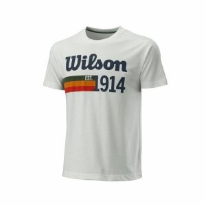 Koszulka z krótkim rękawem Męska Wilson Script 14 Biały