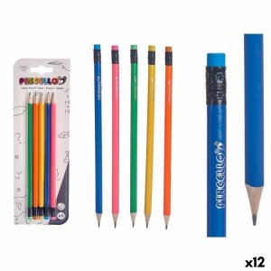 Zestaw ołówków Pincello 474 Żółty Niebieski Czerwony Kolor Zielony Pomarańczowy (12 Sztuk)