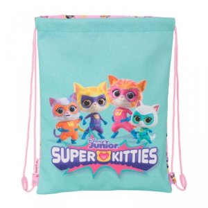 Worek na buty ze sznurkami SuperKitties Różowy Turkusowy 26 x 34 x 1 cm