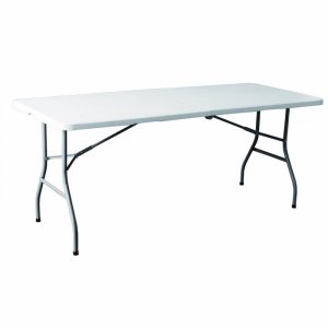 Marbueno Stół Składany Żywica Biały 180X74X74 cm Catering, Plaża, Kemping 10528