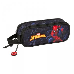 Piórnik Podwójny Spider-Man Attack Czarny 21 x 8 x 6 cm