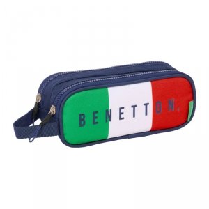Piórnik Podwójny Benetton Flag Granatowy 21 x 8 x 6 cm