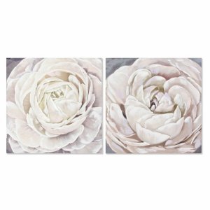 Obraz DKD Home Decor Kwiat (80 x 3 x 80 cm) (2 Sztuk)