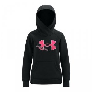 Bluza z Kapturem dla Dziewczynki Under Armour Fleece Logo Czarny