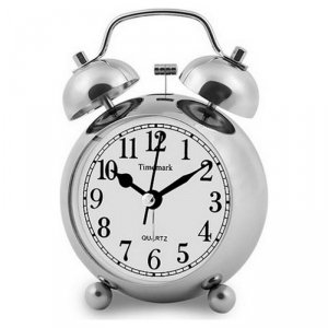 Budzik Analogowy Timemark Srebrzysty (9 x 13,5 x 5,5 cm)