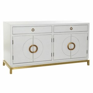 Kredens DKD Home Decor Kamakura Biały Złoty Metal Topola 150 x 50 x 80 cm (150 x 50 x 80 cm)