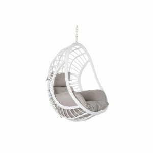 Fotel wiszący ogrodowy DKD Home Decor 90 x 70 x 110 cm Szary Metal rattan syntetyczny Biały