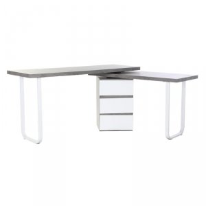 Biurko DKD Home Decor Naturalny Szary Metal MDF (150 x 120 x 75 cm)