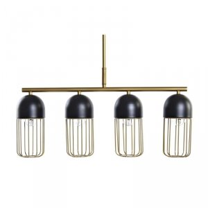Lampa Sufitowa DKD Home Decor Czarny Złoty 220 V 50 W (60 x 11 x 26 cm)