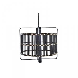 Lampa Sufitowa DKD Home Decor Czarny Bambus 50 W 40 x 40 x 35 cm