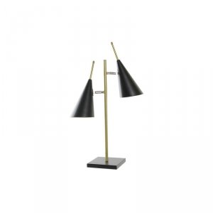 Lampa stołowa DKD Home Decor Czarny Złoty Metal 25 W 220 V 38 x 16 x 64 cm