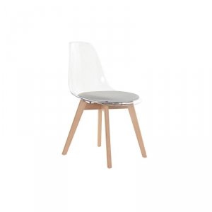 Krzesło do Jadalni DKD Home Decor Szary Drewno Poliwęglany 54 x 47 x 81 cm