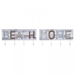 Wieszak ścienny DKD Home Decor Drewno Metal Plaża 45 x 5 x 23 cm (2 Sztuk)