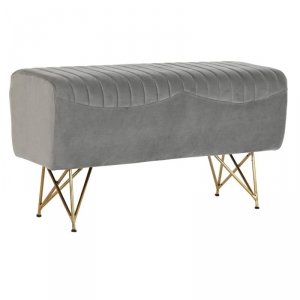 Taboret DKD Home Decor   90 x 31 x 47 cm Szary Złoty Metal