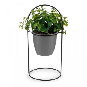 Roślina Dekoracyjna Ibergarden QY-H093 Metal Plastikowy 21 x 30 x 21 cm Ze wsparciem Szary