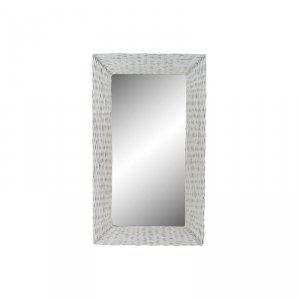 Lustro ścienne DKD Home Decor Biały Cottage Pleciony 87 x 4 x 147 cm