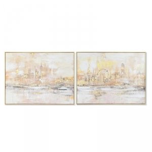 Obraz DKD Home Decor 80 x 3,5 x 60 cm Nowy Jork Loft (2 Sztuk)