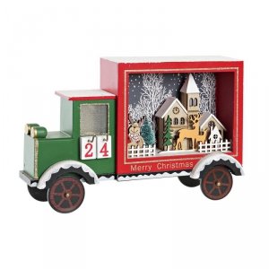 Kalendarz Adwentowy DKD Home Decor TIR Światło LED Drewno MDF (31 x 9 x 20 cm)