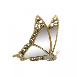 Dekoracja ścienna DKD Home Decor Lustro Złoty Żywica Motyl (22 x 4,5 x 34 cm)