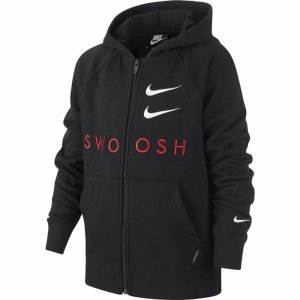 Kurtka Sportowa Dziecięca Nike Swoosh Czarny
