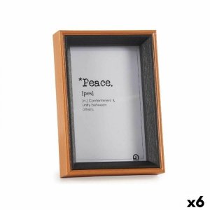 Ramka na Zdjęcia Szkło Czarny Brązowy Drewno MDF (12 x 17 x 3 cm) (6 Sztuk)