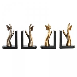 Zarážka na knihy DKD Home Decor 22 x 8,5 x 17 cm Żywica (2 Sztuk)