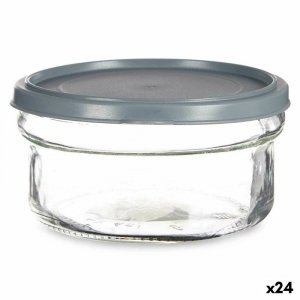 Okrągłe pudełko na lunch z pokrywką Vivalto 249-3 Szary Plastikowy 415 ml 12 x 6 x 12 cm (24 Sztuk)