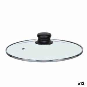 Pokrywna na Garnek Kinvara CN-SW1304-22CM Przezroczysty Srebrzysty Szkło 22 cm (12 Sztuk)