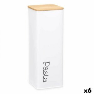 Puszka Kinvara W7081-4 Biały Metal 8 x 26,5 x 8 cm Pasta (6 Sztuk)