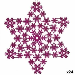 ozdoby świąteczne gwiazda Fuksja 29 x 0,1 x 32 cm (24 Sztuk)