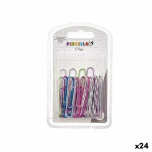 Clip Pincello 386 Wielokolorowy Metal Duży (24 Sztuk)