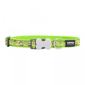 Obroża dla psa Red Dingo STYLE MONKEY LIME GREEN 41-63 cm