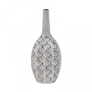 Wazon Biały Czarny Polyresin 21,5 x 12 x 50 cm