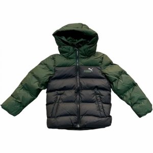 Kurtka Sportowa Dziecięca Puma Colourblock Poly Czarny/Zielony