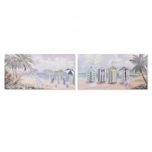 Obraz Home ESPRIT Plaża Śródziemnomorski 120 x 3 x 60 cm (2 Sztuk)